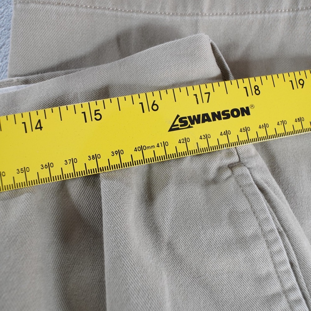 VTG Polo Ralph Lauren Ethan Pleated Chinos Mens35 Tan 100% Cotton 90s Classic - Picture 11 of 16
